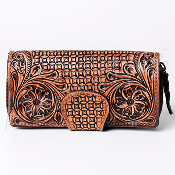 American Darling Wallet Hand Tooled Genuine Leather Women Bag Western Handbag Purse